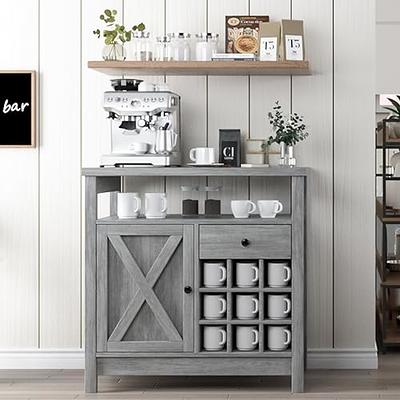 HOSTACK Farmhouse Coffee Bar Cabinet, 47 Kitchen Buffet Cabinet with  Storage, Barn Doors Sideboard Storage Cabinet, Wood Buffet Sideboard with  Drawers and Shelves for Dining Room, Entwary, White - Yahoo Shopping