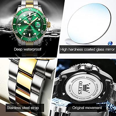 LIGE Quality Mens Watches Luxury Quartz Analog Watch Business Date Wristwatches for Women Men Silver-Gold, Adult Unisex, Size: Watch Band lenght:22cm