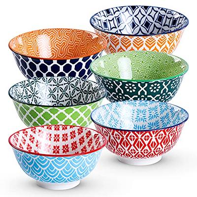 Selamica 16 oz Porcelain Coffee Mugs Set, Ceramic Tea Cup with Handle,  dishwasher, oven, microwave safe, Christmas Gift, Pack of 6, Vintage Blue