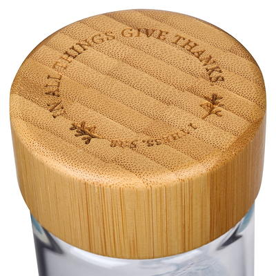 Simply Blessed Glass Water Bottle with Bamboo Lid