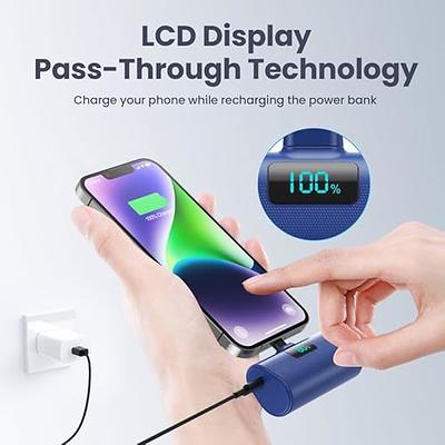 Mini Portable Charger Power Bank for iPhone,5200mAh Portable Phone Charger,  Ultra-Compact PD Fast Charging Battery Pack Compatible with iPhone 14/14