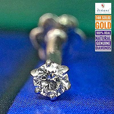 Diwani 14k Gold GII Certified 2.5mm Natural VS Diamond Engagement