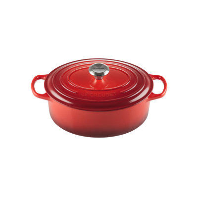 Le Creuset Signature 15.5 Quart Oval Dutch Oven with Stainless