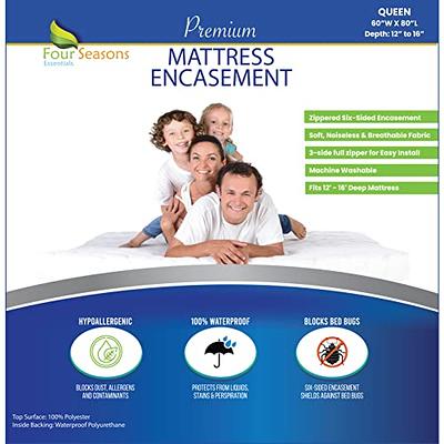 Utopia Bedding Premium Zippered Mattress Encasement - Waterproof and Bed  Bug Proof Mattress Protector - Six-Sided Mattress Cover (Full, 12 Deep)