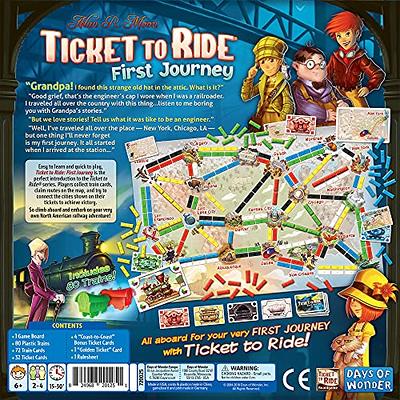 Ticket to Ride First Journey Board Game - Fun and Easy for Young Explorers!  Train Strategy Game, Family Game for Kids & Adults, Ages 6+, 2-4 Players