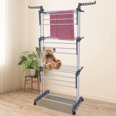 YIYIBYUS Freestanding Foldable Adjustable Height Stainless Steel Laundry  Clothes Drying Rack HG-HS1049-612 - The Home Depot
