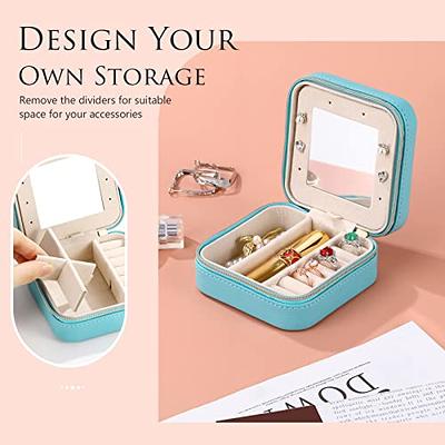 Travel Jewelry Box Small Jewelry Organizer for Women Girls PU Leather  Travel