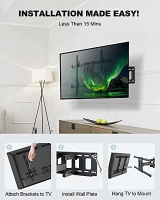 Full Motion TV Monitor Wall Mount Bracket Articulating Arms Swivel Tilt  Extension Rotation for Most 13-42 Inch LED LCD Flat Curved Screen TVs 