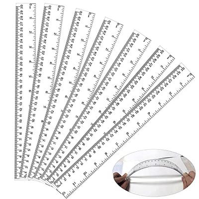 Clear Ruler Plastic Rulers, 30pcs Plastic Rulers,12 inch Ruler,Transparent Assorted Color Metric Bulk Rulers for Inches and Centimeters,Kids Ruler