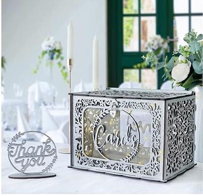 White and Silver Wedding Card Box Money Box Gift Card Box 