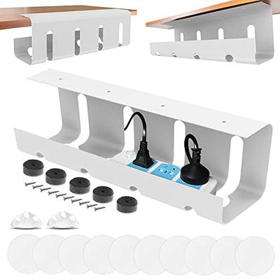 Cable Management 96'' J Channel- 2 Pack Cord Cover- Cable Raceway- Cable  Management Under Desk with Adhesive Stripe Built-in 12 X 16in- Easy to  Install Desk Cord Organizer- Cable Raceway, White 