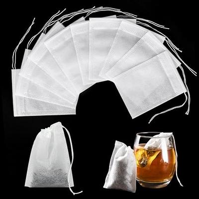 Fenshine 100Pcs Large Tea Bag - Disposable Empty Tea Filter Bags No Mess  Mesh Bags with Drawstring for Concentrate/Iced Coffee, Herb, Loose Leaf