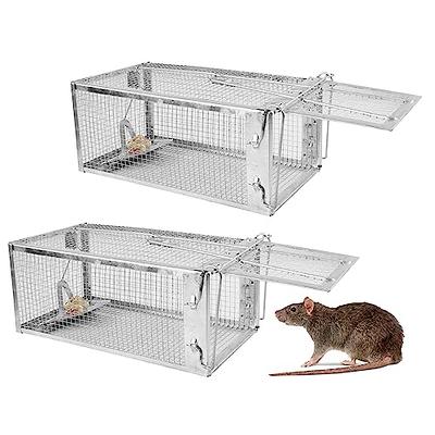 BLACK+DECKER Rat Trap- Rat Traps Indoor & Outdoor- Humane Mouse Trap Cage-  Live Animal Trap for Squirrels Chipmunks and Other Small Rodents- Catch and