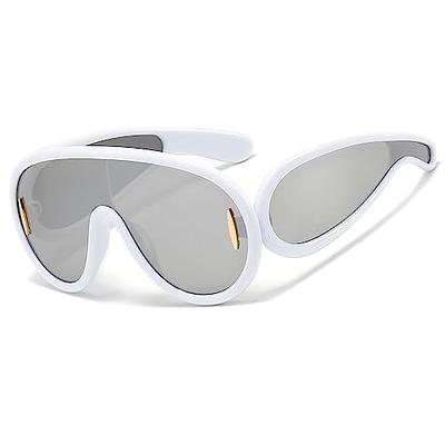 Fullgren Trendy Oversized Square Rimless Sunglasses for Women Men UV400  Metal Sun Glasses