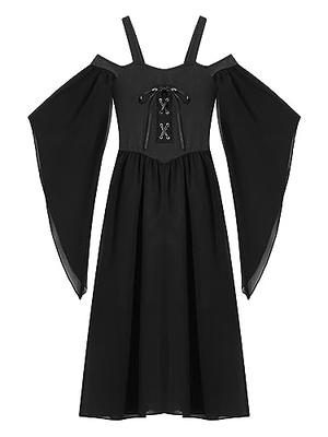 JEATHA Girls Medieval Renaissance Costume Long Sleeve Cold