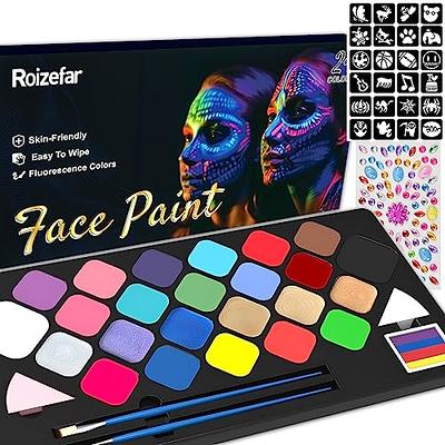Roizefar Face Painting Kit For Kids - 24 Colors Water Based Face Paint kit  with Stencils, Professional Facepaint Makeup Palette, Non-Toxic Sensitive  Skin Paints for Party, Halloween - Yahoo Shopping