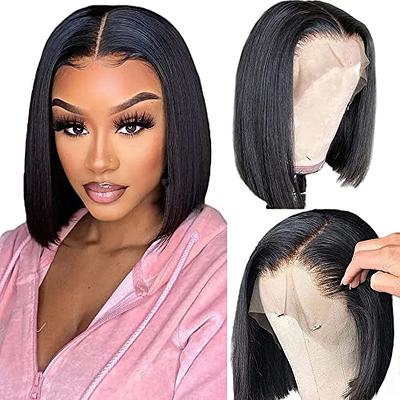 Ali Lumina 13x4 Lace Front Wigs Short Bob Wigs Straight Human Hair Bob Wigs  for Black Women Human Hair Lace Front Wigs Pre Plucked with Baby Hair :  : Beauty