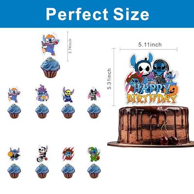 25pcs Stitch Halloween Cake Topper and Cupcake Toppers Set, Stitch