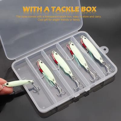 Fishing Spoon Lures Glow Spoons Jigging Bait with Sharp Treble Hooks  Luminous Metal Lures Casting Spoons Spinner Bait for Trout Bass Salmon  Freshwater Saltwater Fishing Tackle 