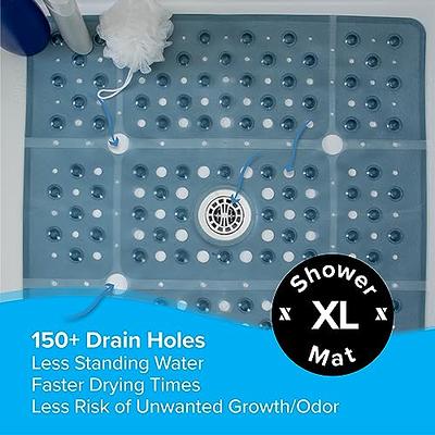 SlipX Solutions 27 inch x 27 inch Extra Large Square Shower Mat, Blue