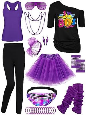 80s Outfits Costume Accessories for Women- 80s T-shirt, 80s Fanny Pack,  Tutu Skirt for Halloween Cosplay Retro Theme Party : : Clothing,  Shoes & Accessories