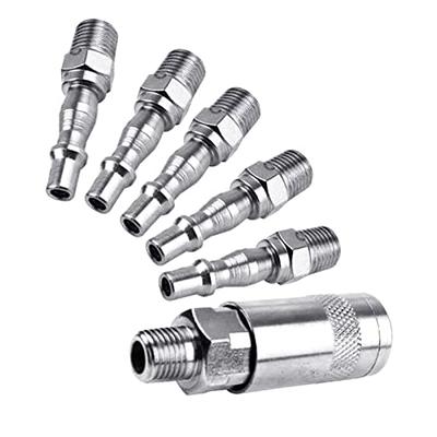 SILATU 1/4 Air Hose Fittings - 1/4 Inch Quick Connect Air Hose Fitting,  5-Pieces Female Air Coupler and Plug Kit For Air Tool Fittings 