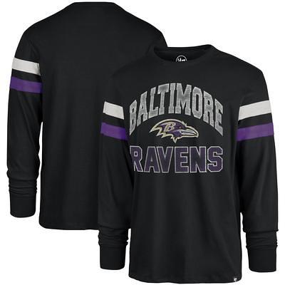 Men's Nike Purple/Black Baltimore Ravens Throwback Raglan Long Sleeve T- Shirt