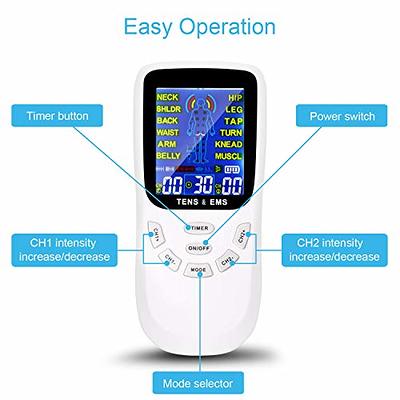 TENS Unit Muscle Stimulator for Pain Relief Therapy, Dual Channels Electronic  Pulse Massager EMS Deivce with