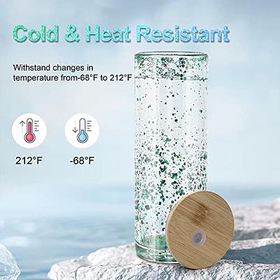 PYD Life Sublimation Glass Water Bottles Blanks with Bamboo Lid and Portable Rope Clear 25 oz Outdoor Travel Leakproof Glass Tumblers Cups for