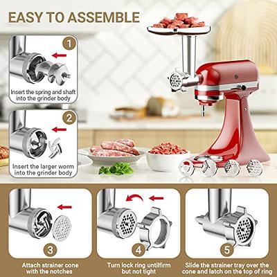 Meat Grinder & Slicer Shredder Attachments for KitchenAid Stand Mixer,  Metal Food Grinder and Sausage Stuffer Accessory and Slicer Shredder Set,  For Kitchenaid Mixer Attachments by Innomoon - Yahoo Shopping