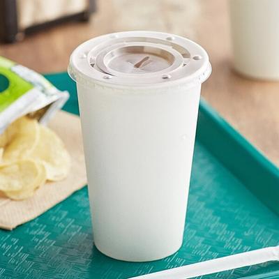 Solo Clear Flat Plastic Lid w/Straw Slot at WebstaurantStore