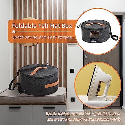 Ohiyoo Hat Box Hat Storage Box 16'' x 8'' Travel Hat Box Hat Boxes