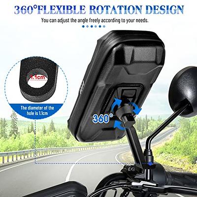 HUANLANG Motorcycle Phone Mount Holder Waterproof Motorcycle Cell Phone  Holder with Rain Cover,360°Rotation Motorbike Rearview Mirror Mount for  Phone Bag Large Storage Below 6.7 Inch - Yahoo Shopping