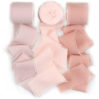 SHUNSTONE Mixed Pink Chiffon Ribbon Fringe Silk Ribbon 1.5 x 7Yd Dusty  Rose Mauve Ribbon for Wedding Decoration, Gift Wrap, Invitation, Greeting  Card, Bridal Bouquet, DIY Craft (3 Rolls 21 Yards) - Yahoo Shopping