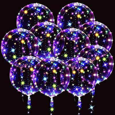 4D Balloons, Colorful Happy Birthday Mylar Balloons, 22 Inches Clear Round  Rainbow Foil Balloons, Birthday Decorations, Party Supplies for Kids Women