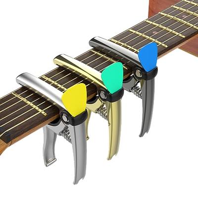 Guitar Capo,Acoustic Guitar, Electric Guitar Capo- Banjo and,for  Acoustic,Ukulele, Mandolin, Bass, Picks Black Single Handed Capo