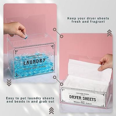 Kigley 2 Pcs Clear Dryer Sheet Holder Acrylic Laundry Pods Container with  Lid Transparent Dryer Sheet Dispenser Laundry Room Organizer Storage Box  for Detergent Fabric Softener Sheets, 2 Size - Yahoo Shopping