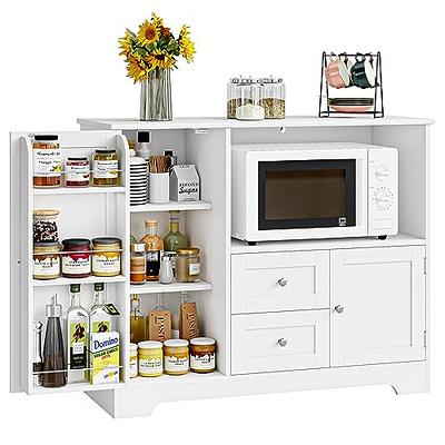  LOUVIXA Kitchen Pantry Storage Cabinet, Microwave