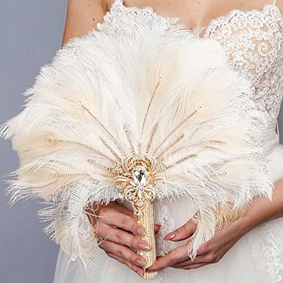 Handmade Gold Ostrich Feathers Bouquet Large Black Feathers