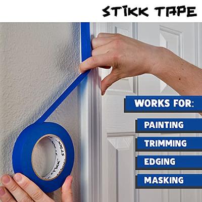 STIKK 3 Pack 1/4 inch x 60yd Blue Painters Tape 14 Day Easy Removal Trim  Edge Thin Narrow Finishing Masking Tape (.25 in 6MM) - Yahoo Shopping