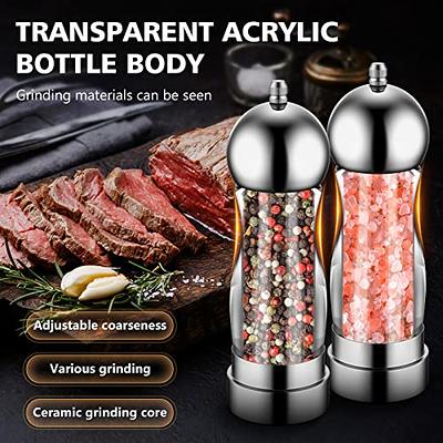 Pepper Grinder- Acrylic Salt and Pepper Shakers Adjustable