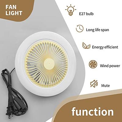 Plug In Ceiling Fan With Light 30w E26 Socket Comes 9 84ft Cable