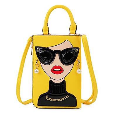 Yellow Leather-Look Top Handle Cross Body Bag