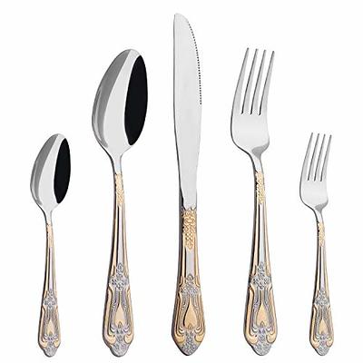 Kelenfer Flatware Set Black Silverware Set Stainless Steel Mirror Polished  20 Piece Cutlery Set with Hexagon Handle Service for 4 - Yahoo Shopping