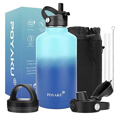 GOPPUS 20oz Insulated Stainless Steel Water Bottle with Straw Lid Reusable Leakproof Water Flask, Keeps Hot and Cold Sports Canteen Water Bottles