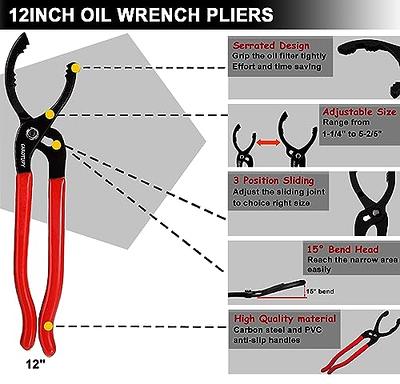 HORUSDY 12 Adjustable Oil Filter Pliers, Adjustable Oil Filter Wrench  Removal Tool - Yahoo Shopping