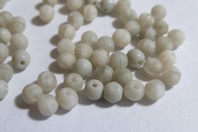 25 8mm Sky Blue Opal beads, opaque faceted round firepolished