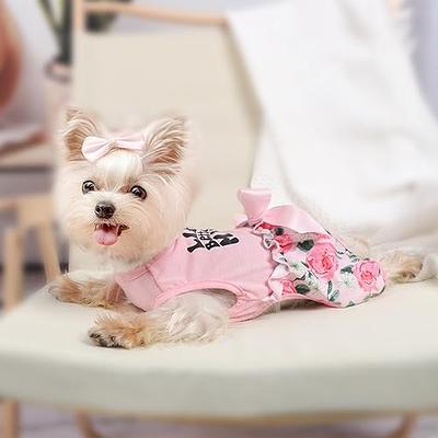 Printed Dog Shirts, Summer Dog Clothes for Small Dogs Girl, Cute Female Dog  Clothes,Pet Puppy Outfit Clothes Cat Apparel