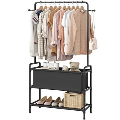 Metal Wood Free-standing Closet Clothing Rack Closet Organizer System with  Shelves Clothes Garment Rack Shelving for Bedroom - Yahoo Shopping