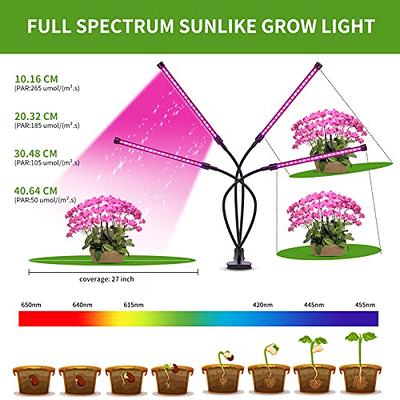 Grow Lights for Indoor Plants Growing, 6500K White LED Grow Lamp, 9  Dimmable Settings for Indoor Plants with White Spectrum, Adjustable  Gooseneck